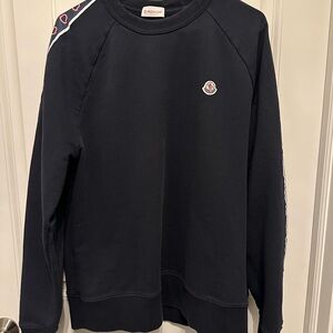 Moncler Girocollo Pullover XXL Navy Moncler Patch & Logo Tape Sleeves, Authentic